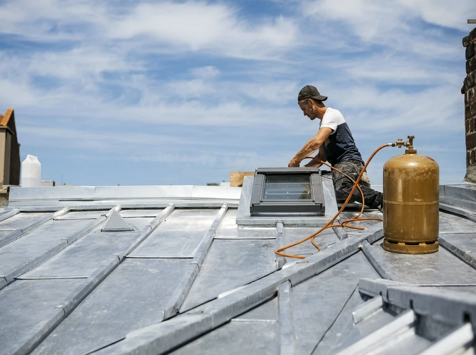 Chantier de rénovation extérieure d'une maison individuelle